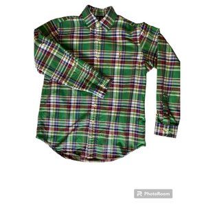 Ralph Lauren Blue Label Men's Tartan Plaid Green White Red Blue Long Sleeve Butt